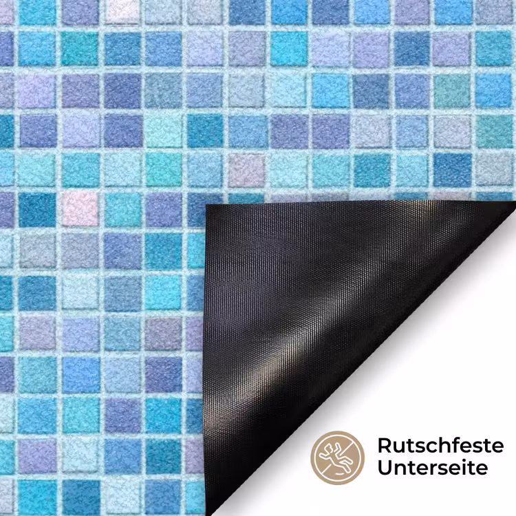 Mozaïek - Patroon - Turquoise Deurmat klein 898 -antislip_DE