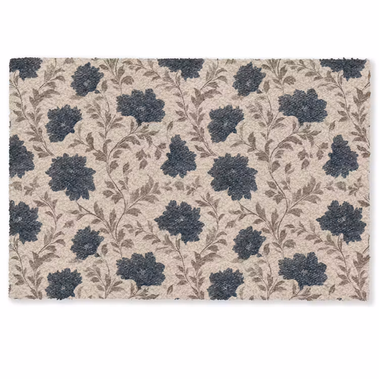 Motief - Bloemen - Zwart - Beige Deurmat klein 898 -zkaufland3d