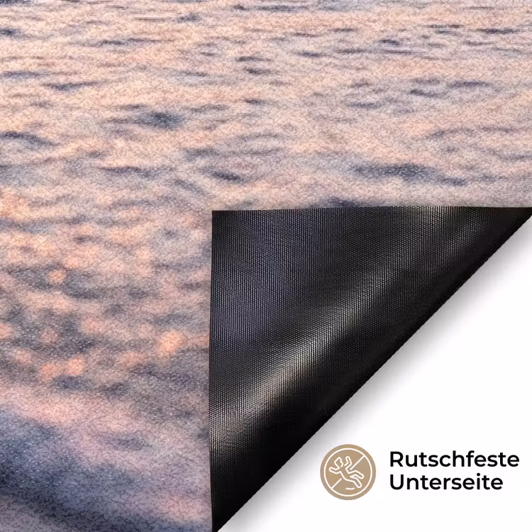 Meeuwen - Strand - Zee - Roze Deurmat klein -antislip_DE