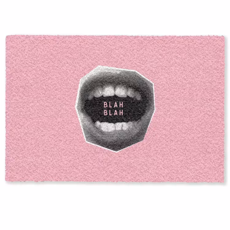 Mond - BLAH BLAH - Roze Deurmat klein -zkaufland3d