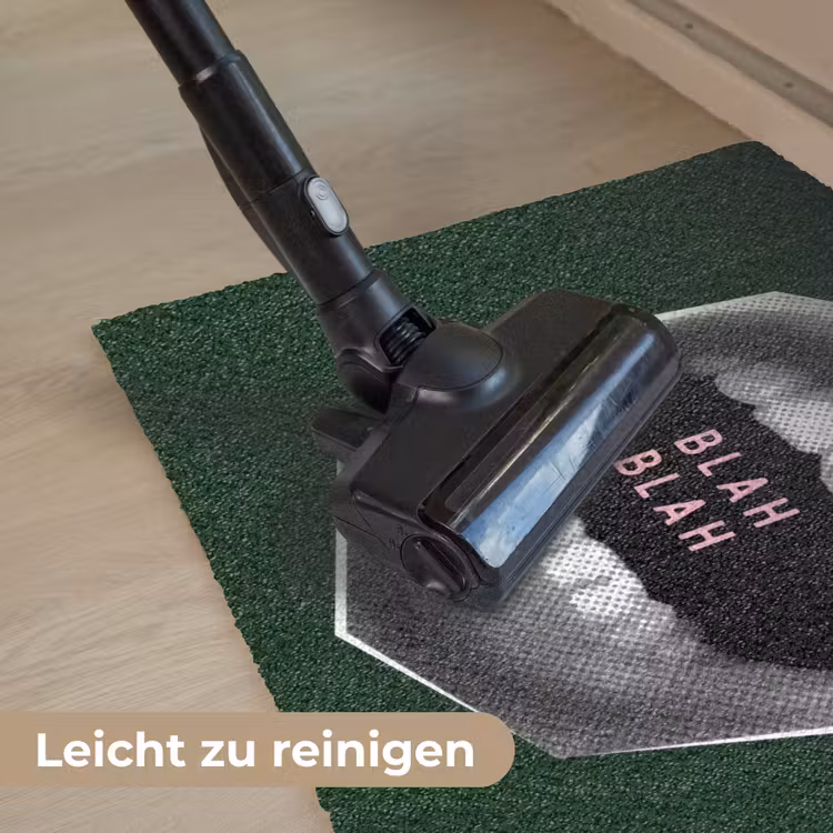 Mond - Groen - Illustratie - BLAH BLAH Deurmat klein -reinigen_DE