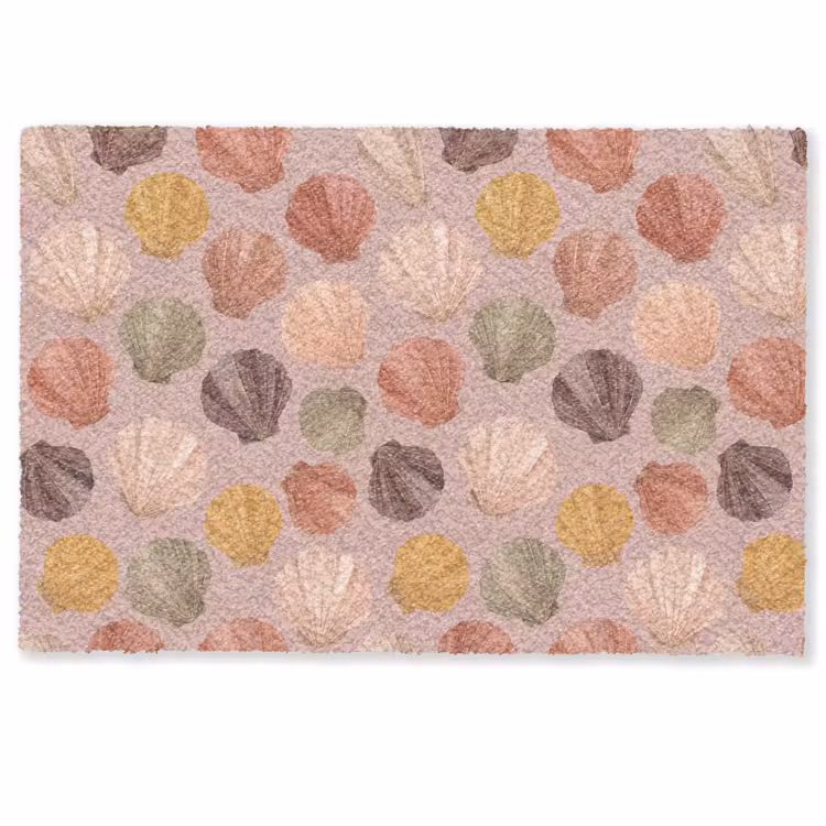 Schelp - Patroon - Zee - Aquarel - Aardetinten Deurmat klein -zkaufland3d