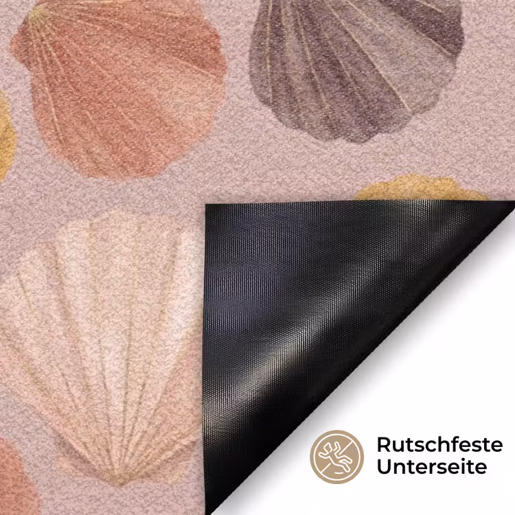 Schelp - Patroon - Zee - Aquarel - Aardetinten Deurmat klein -antislip_DE