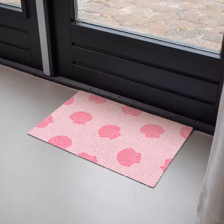 Schelp - Patroon - Zee - Modern - Roze Deurmat klein -sfeer2