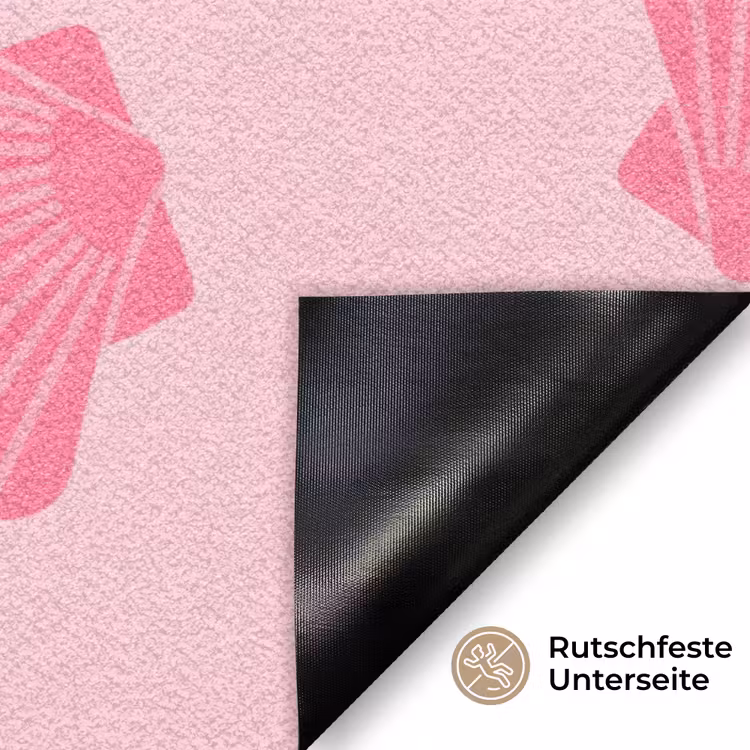 Schelp - Patroon - Zee - Modern - Roze Deurmat klein -antislip_DE