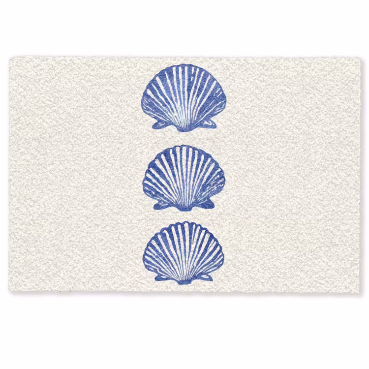Schelpen - Blauw - Patroon Deurmat klein -zkaufland3d