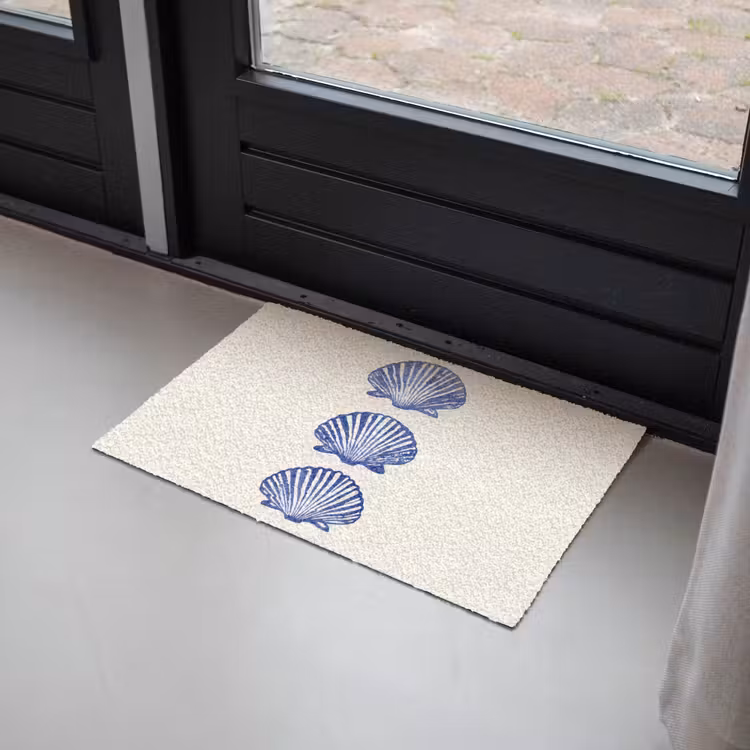 Schelpen - Blauw - Patroon Deurmat klein -sfeer2