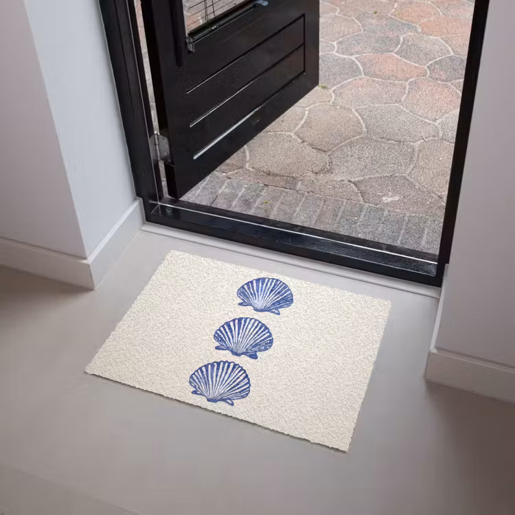 Schelpen - Blauw - Patroon Deurmat klein -sfeer5