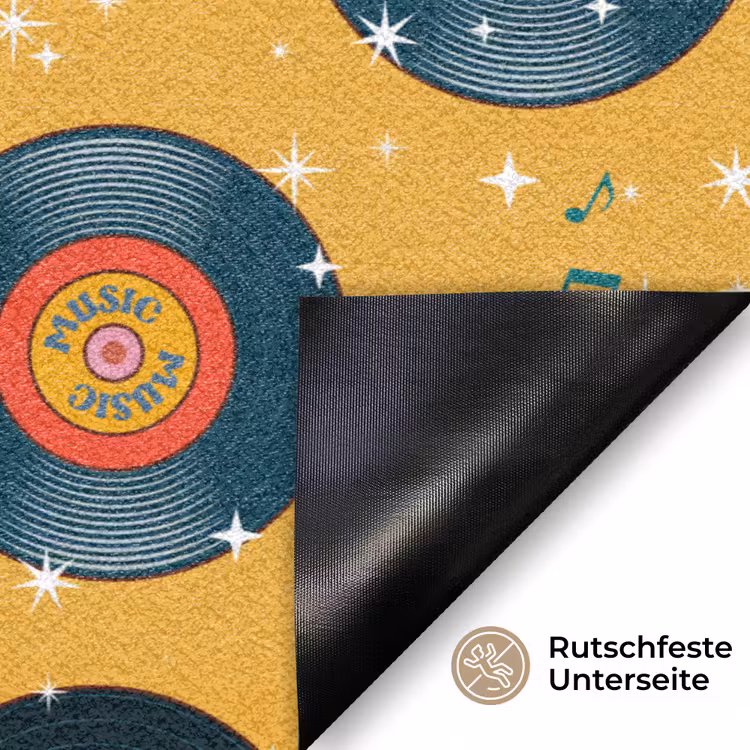 Muziek - Patroon - Geel Deurmat klein 898 -antislip_DE