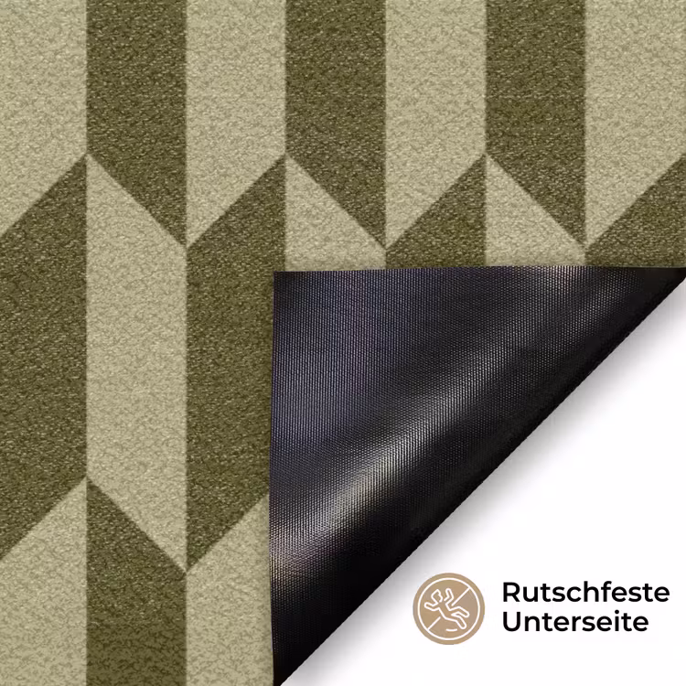 Patroon - Abstract - Groen - Vlakken Deurmat klein -antislip_DE