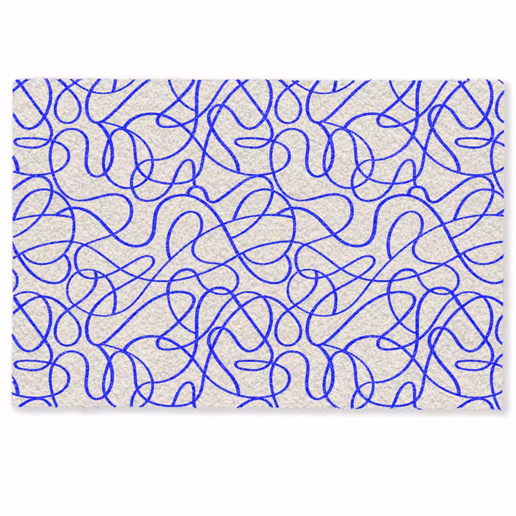 Patronen - Beige - Blauw - Lijnen Deurmat klein 898 -zkaufland3d