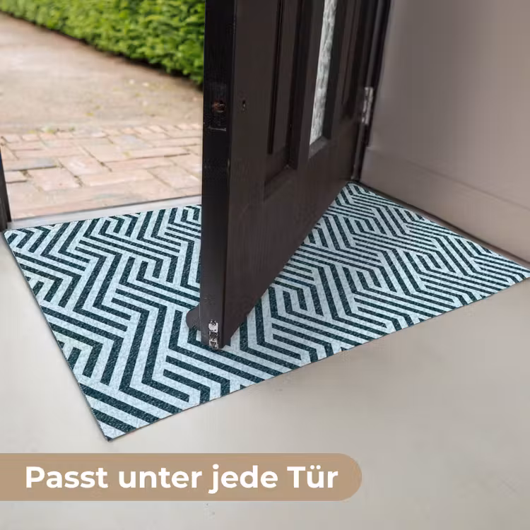 Patroon - Blauw - Lijnen - Zigzag Deurmat klein 898 -USP_DE
