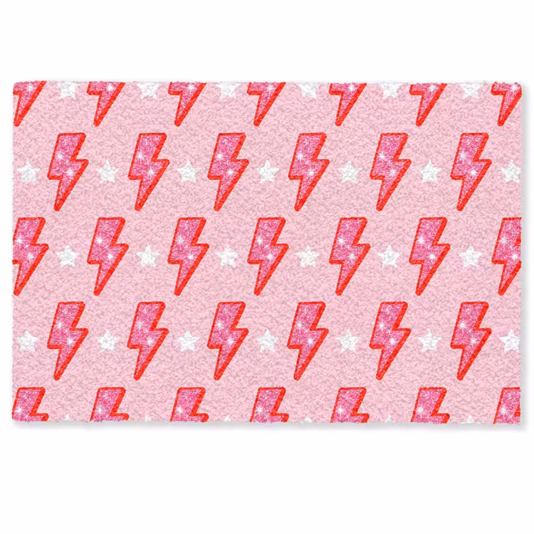 Patroon - Bliksem - Ster - Glitter - Roze Deurmat klein -zkaufland3d