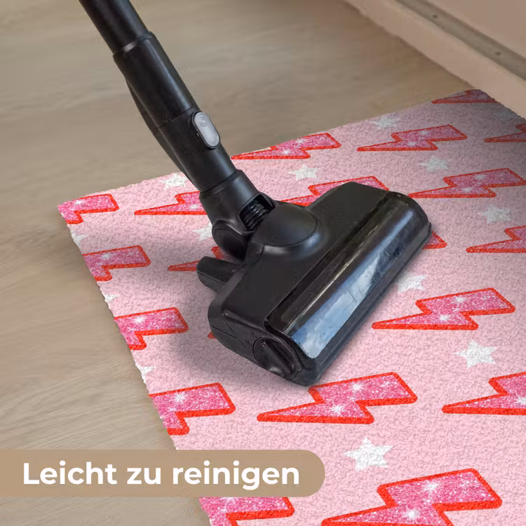 Patroon - Bliksem - Ster - Glitter - Roze Deurmat klein -reinigen_DE