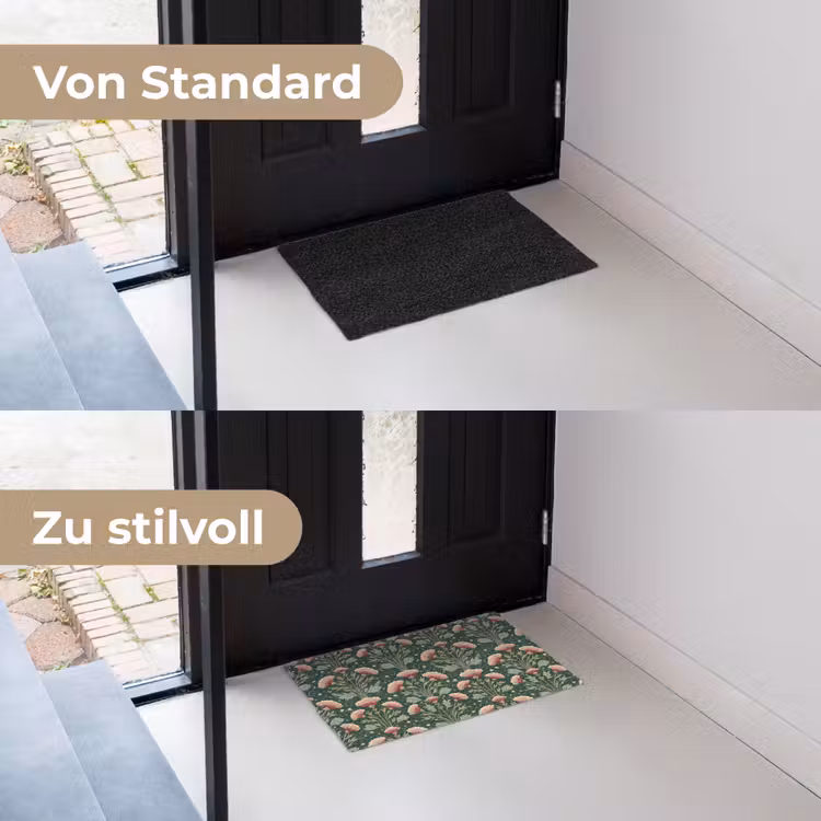 Patroon - Botanisch - Kleurrijk Deurmat klein 898 -voor-na_DE