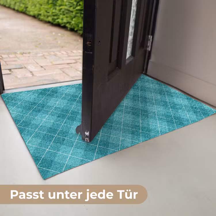 Patroon - Ruiten - Blauw Deurmat klein 898 -USP_DE