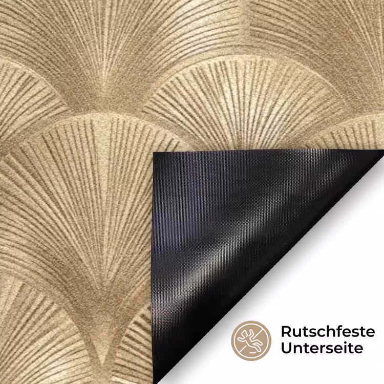 Patroon - Waaier - Goud Deurmat klein 898 -antislip_DE