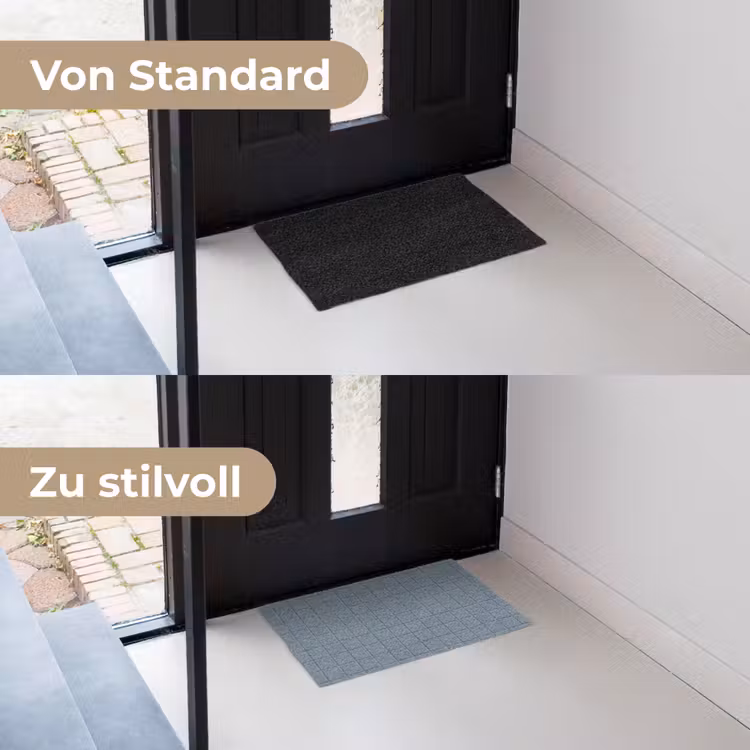 Patroon - Tegel - Blauwgrijs Deurmat klein 898 -voor-na_DE