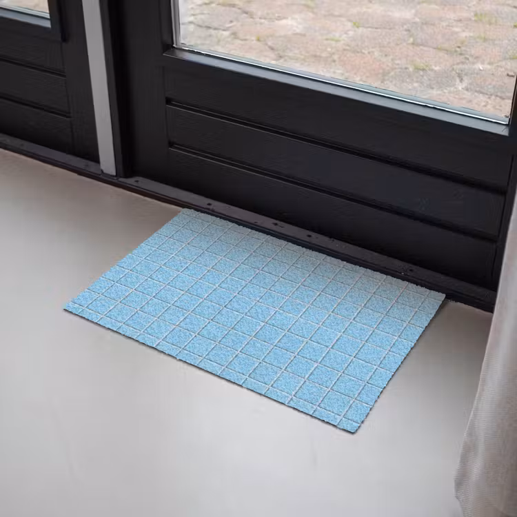 Patroon - Tegel - Pastel - Blauw Deurmat klein 898 -sfeer2