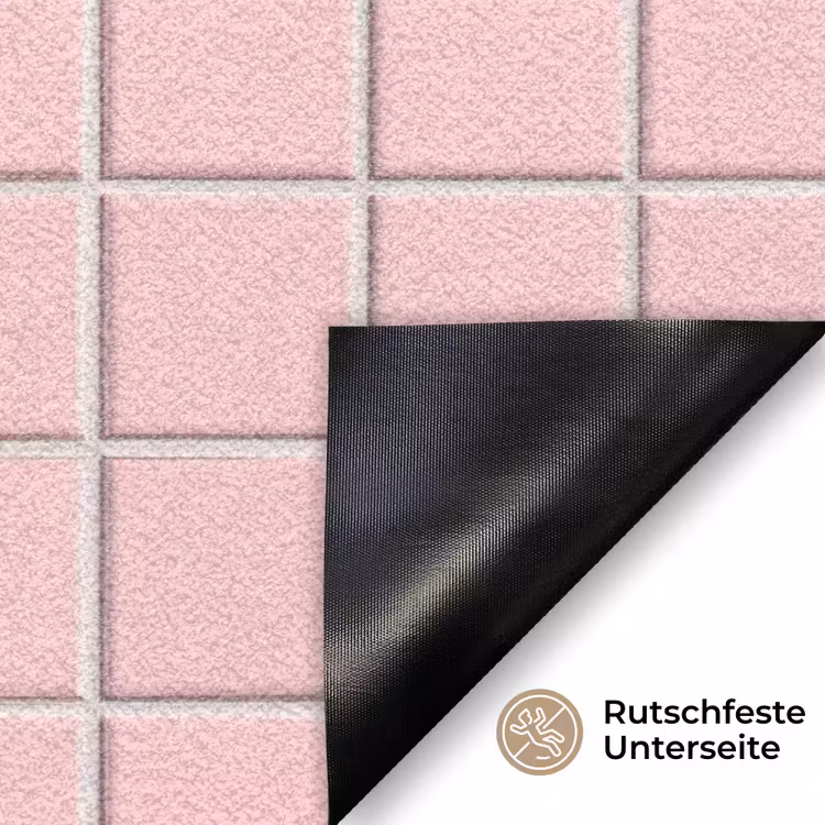 Patroon - Tegel - Pastelroze Deurmat klein 898 -antislip_DE
