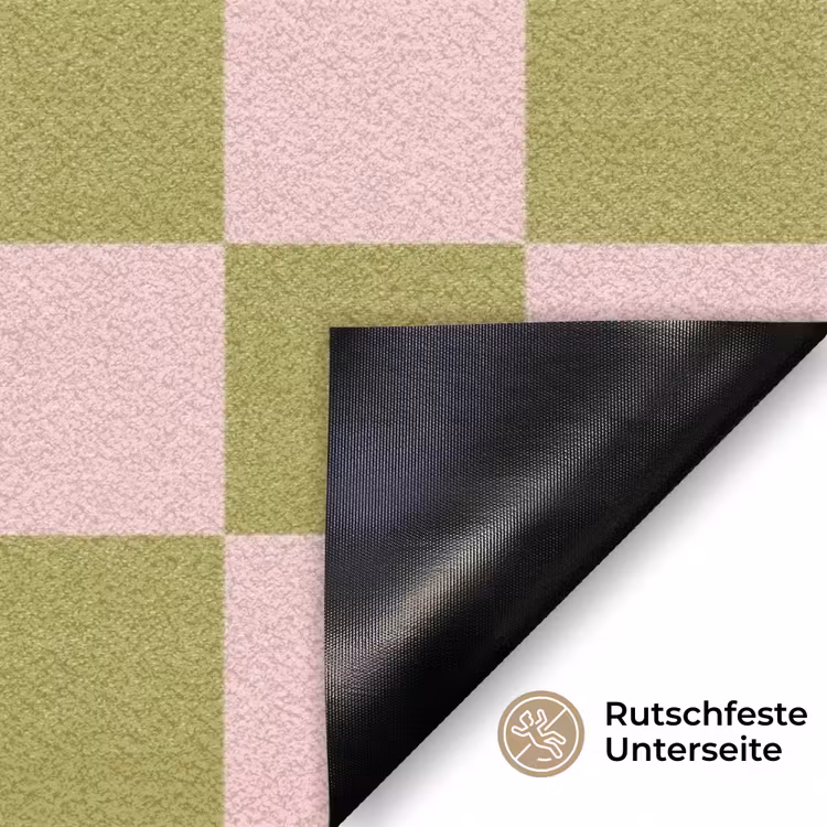 Patroon - Geblokt - Olijfgroen - Amore Deurmat klein -antislip_DE