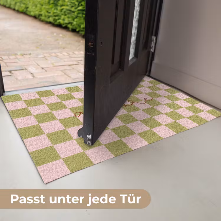 Patroon - Geblokt - Olijfgroen - Amore Deurmat klein -USP_DE