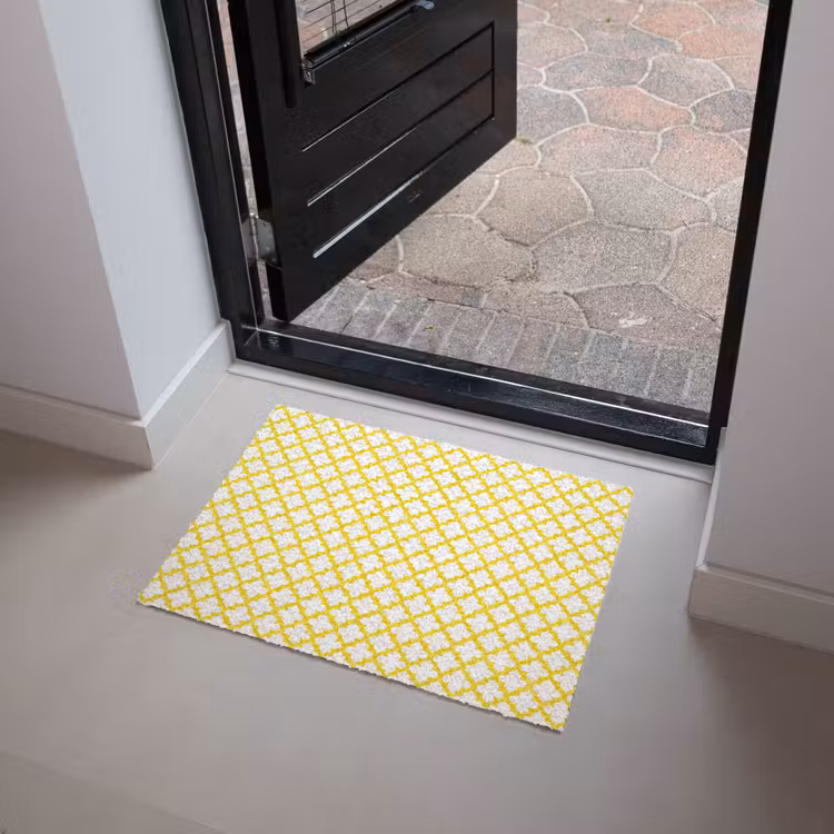 Patroon - Geometrisch - Klassiek - Geel Deurmat klein 898 -sfeer5