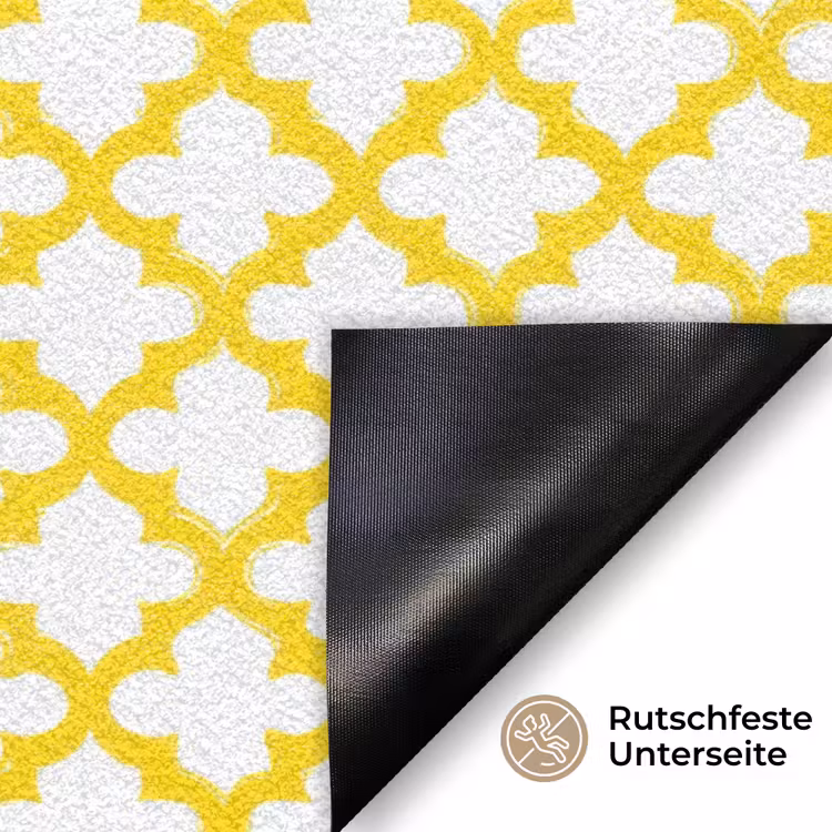 Patroon - Geometrisch - Klassiek - Geel Deurmat klein 898 -antislip_DE