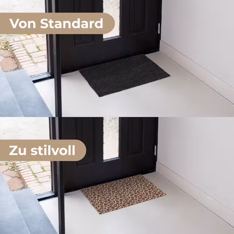 Patroon - Giraf - Bruin Deurmat klein 898 -voor-na_DE