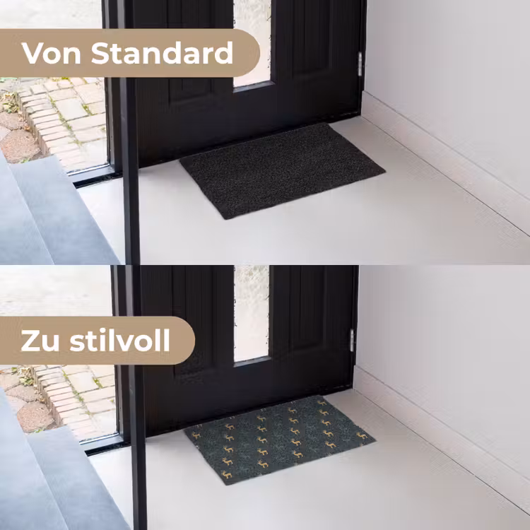 Patroon - Groen - Herten Deurmat klein 898 -voor-na_DE