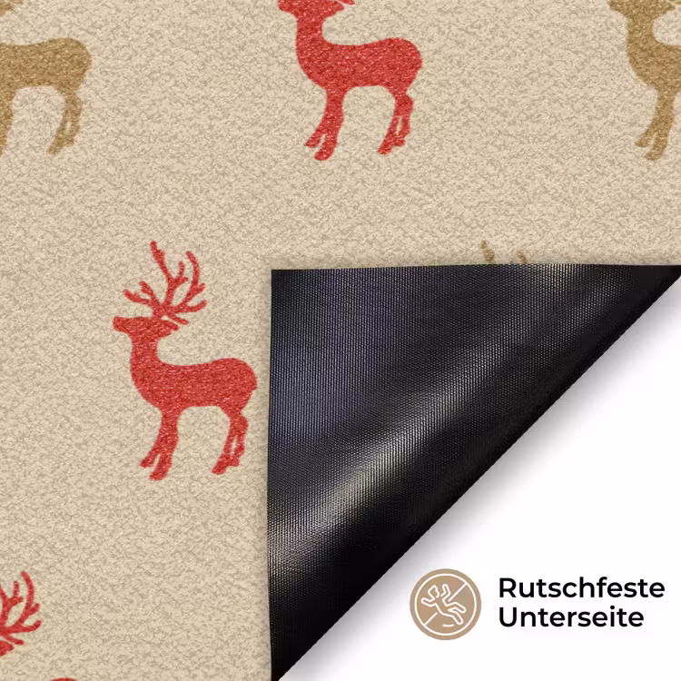 Patroon - Herten - Beige Deurmat klein 898 -antislip_DE