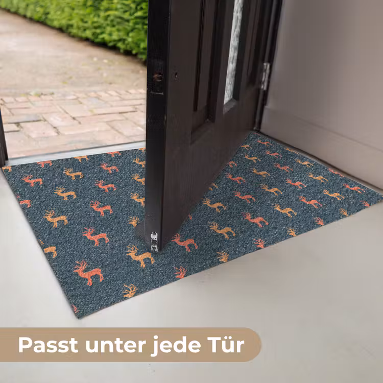 Patroon - Herten - Blauw Deurmat klein 898 -USP_DE