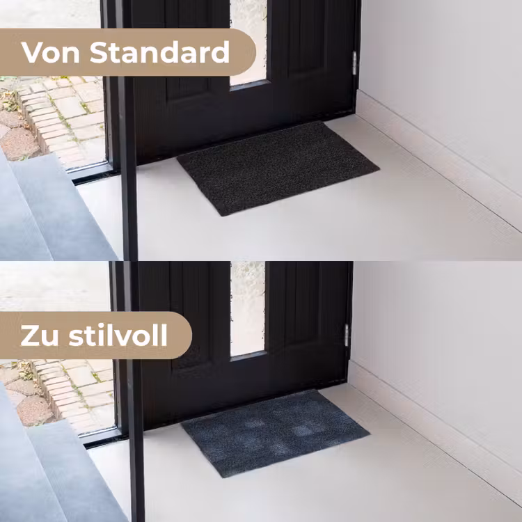Patroon - Ruit - Marineblauw Deurmat klein 898 -voor-na_DE