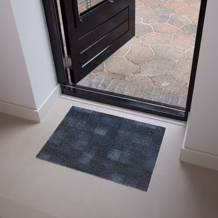 Patroon - Ruit - Marineblauw Deurmat klein 898 -sfeer5