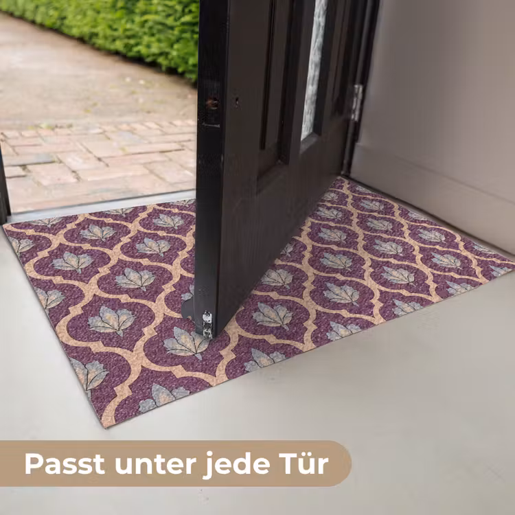 Patroon - Paars - Bloem Deurmat klein -USP_DE