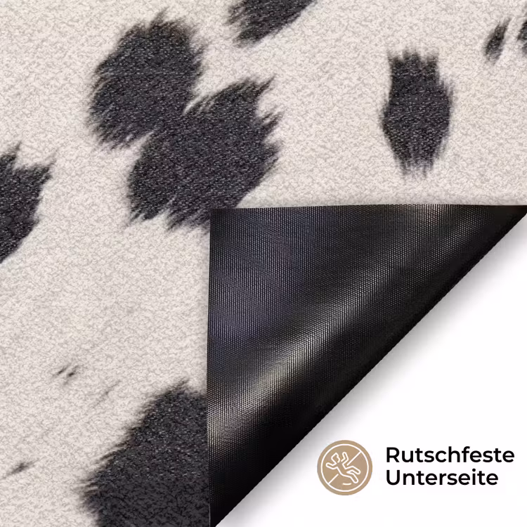 Patroon - Vacht - Zwart - Wit Deurmat klein -antislip_DE
