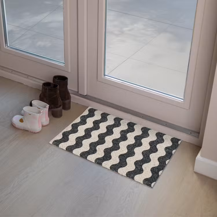 Patroon - Marmer - Groen - Cremé Deurmat klein 898 -sfeer3