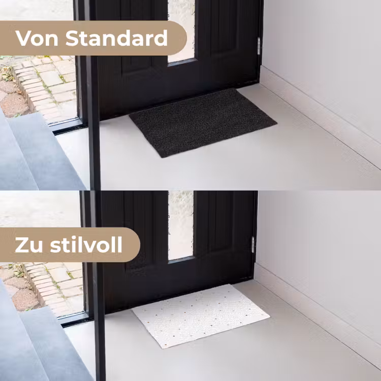 Patroon - Stippen - Sterren - Wit Deurmat klein 898 -voor-na_DE
