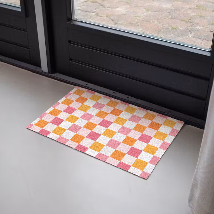 Patroon - Vierkant - Roze Deurmat klein 898 -sfeer2