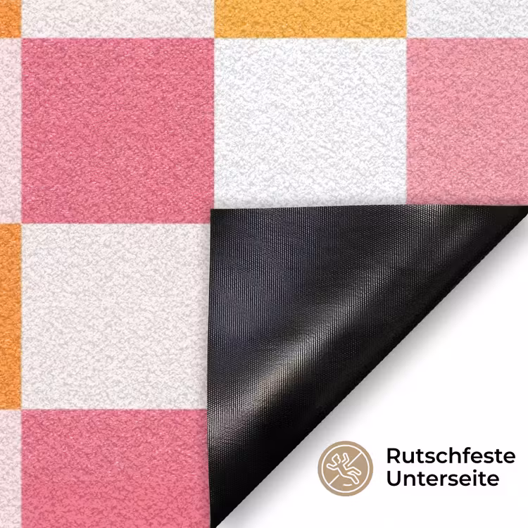 Patroon - Vierkant - Roze Deurmat klein 898 -antislip_DE