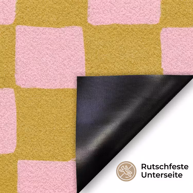Patroon - Vierkant - Roze Deurmat klein 898 -antislip_DE