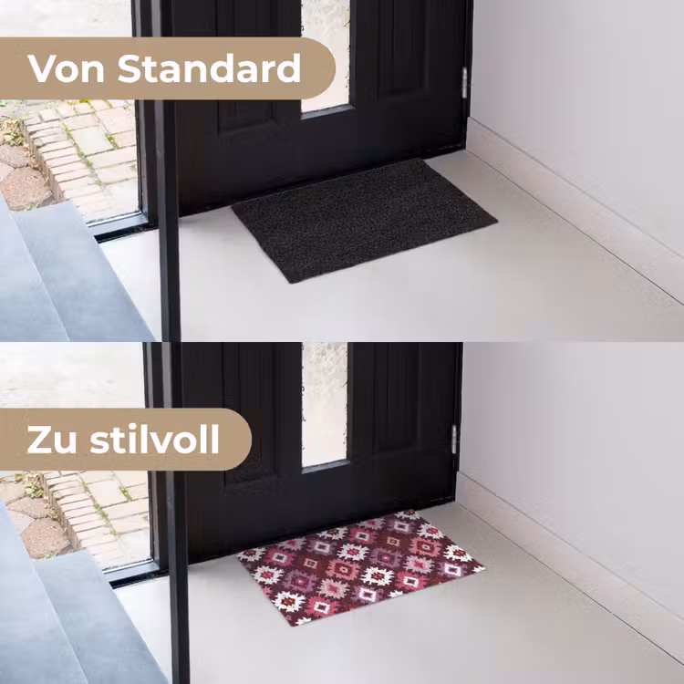Patroon - Diamantvorm - Paars Deurmat klein 898 -voor-na_DE