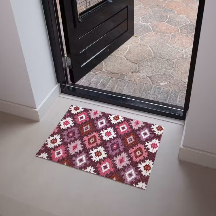 Patroon - Diamantvorm - Paars Deurmat klein 898 -sfeer5