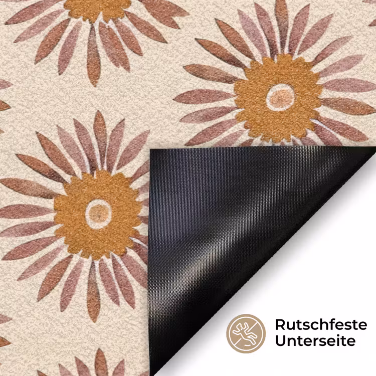 Patroon - Retro - Bruin Deurmat klein 898 -antislip_DE