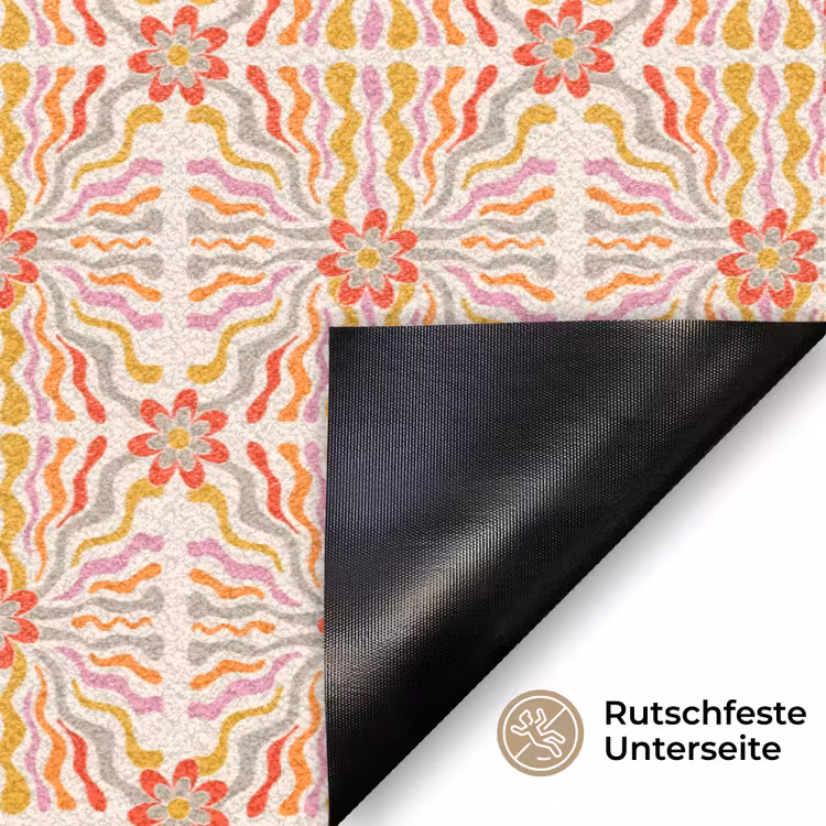 Patroon - Retro - Kleur Deurmat klein 898 -antislip_DE