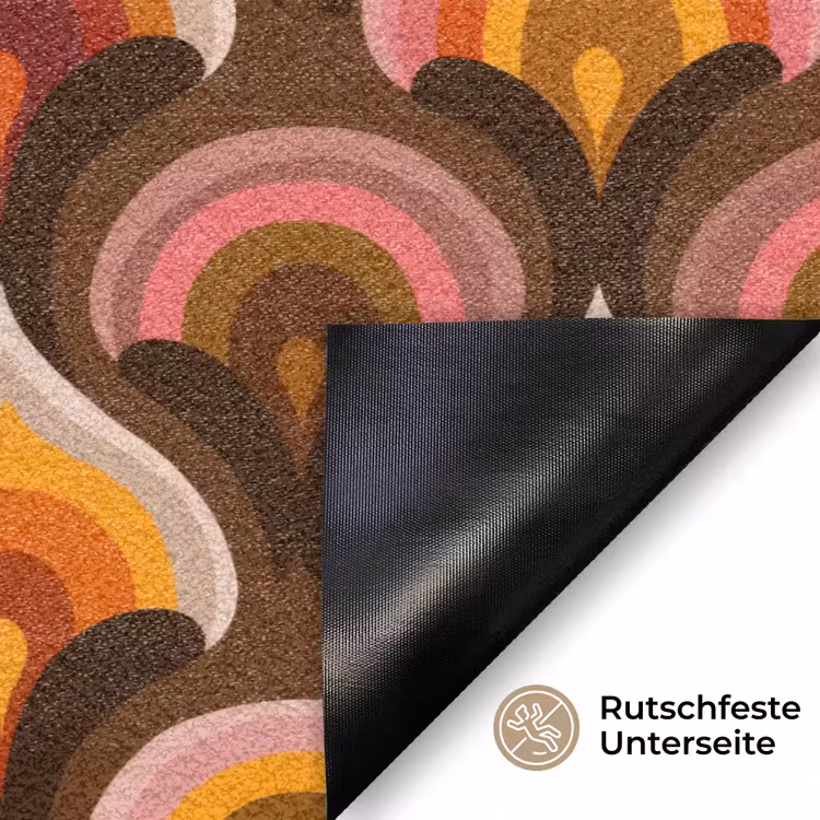 Patroon - Retro - Kleurrijk Deurmat klein 898 -antislip_DE