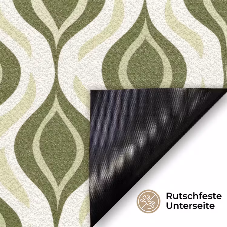 Patroon - Retro - Groen Deurmat klein 898 -antislip_DE