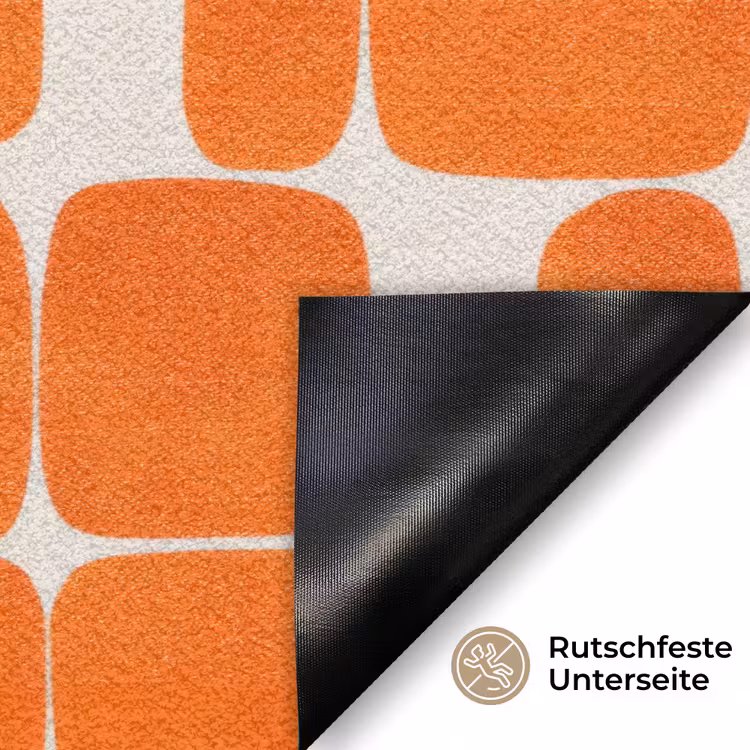 Patroon - Retro - Oranje Deurmat klein 898 -antislip_DE