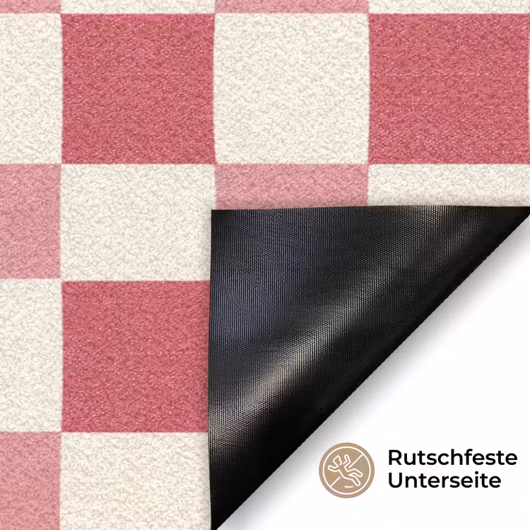 Patroon - Schaak - Roze Deurmat klein 898 -antislip_DE