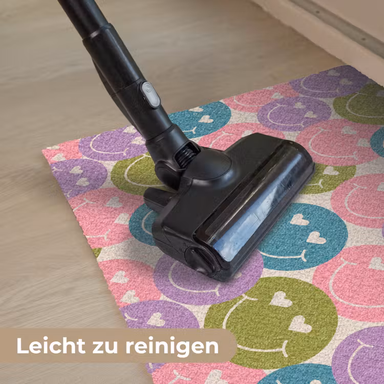 Patroon - Smiley - Kleurrijk - Hartjes Deurmat klein 898 -reinigen_DE